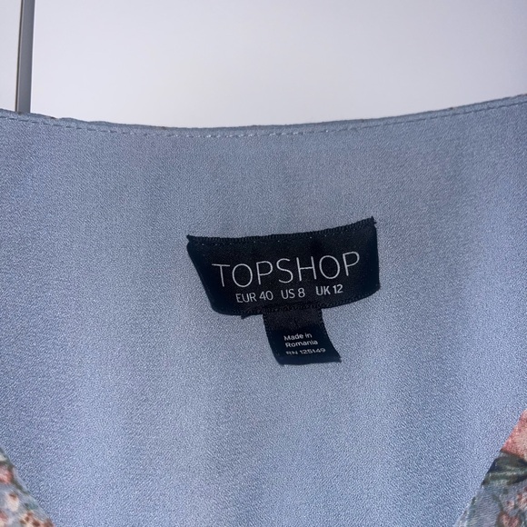 NWOT Topshop Size 8 Baby Blue Floral Print Summer Vacation Party Slip Midi Dress - Picture 6 of 6